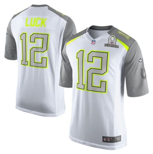 Mens Team Carter Andrew Luck #12 Nike White 2015 Pro Bowl Game Jersey