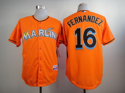 MLB Miami Marlins #16 Jose Fernandez Orange Jersey