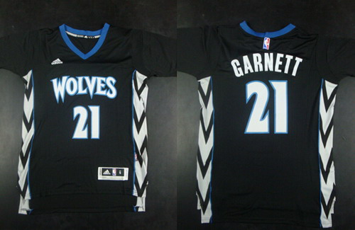 Minnesota Timberwolves #21 Kevin Garnett Revolution 30 Swingman 2014 New Black Jersey