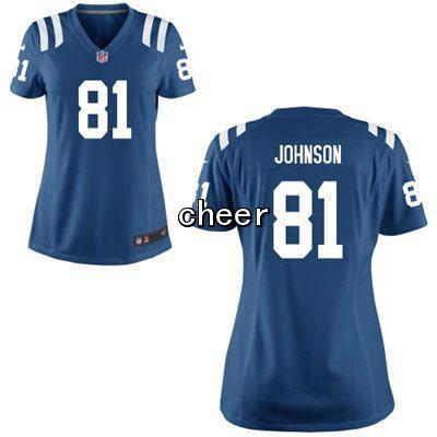 NFL game Women Jerseys Indianapolis Colts #81 johnson blue Jerseys