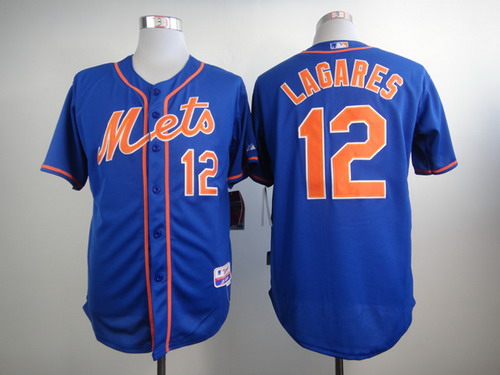 MLB New York Mets #12 Juan Lagares Blue Jersey