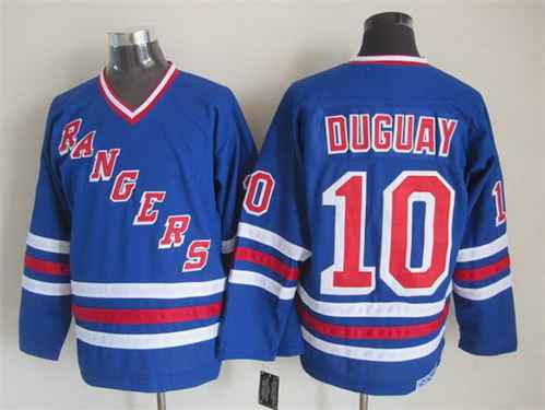 New York Rangers #10 Ron Duguay Light Blue CCM Vintage Throwback Jersey