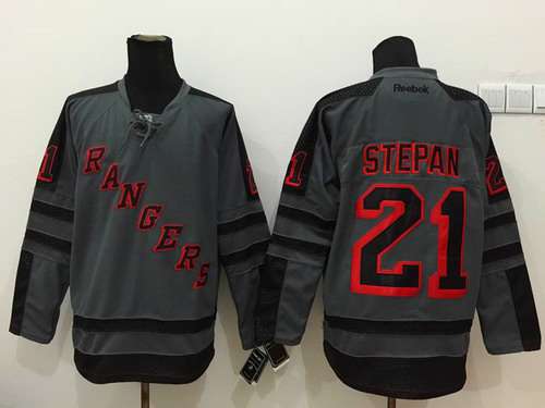 New York Rangers #21 Derek Stepan Charcoal Gray Jersey