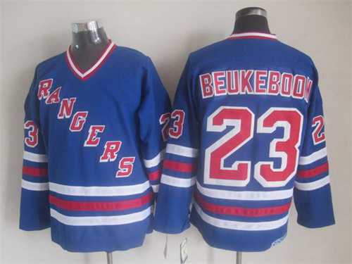 New York Rangers #23 Jeff Beukeboom Light Blue CCM Vintage Throwback Jersey