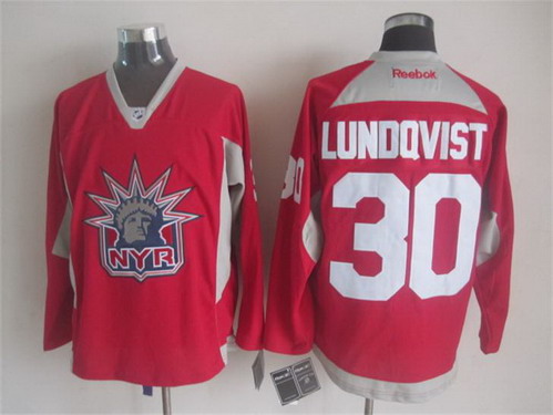 New York Rangers #30 Henrik Lundqvist 2014 NYR Training Red Jersey