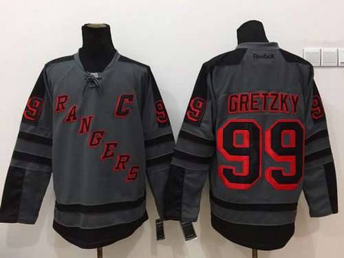 New York Rangers #99 Wayne Gretzky Charcoal Gray Jersey