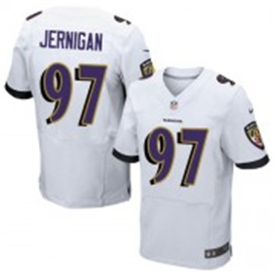 Nike Baltimore Ravens #97 Timmy Jernigan White Elite Jersey