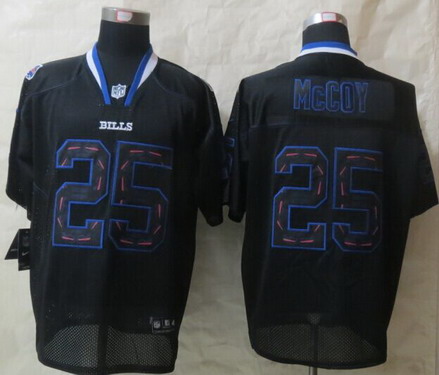 Nike Buffalo Bills #25 LeSean McCoy Lights Out Black Ornamented Elite Jersey
