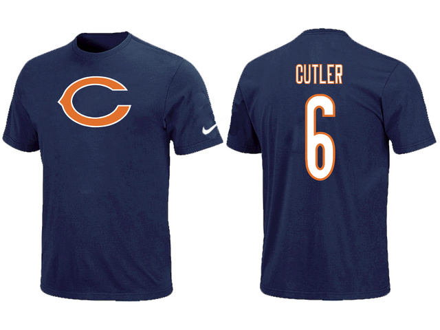 Nike Chicago Bears Jay Cutler Name & Number T-Shirt Blue