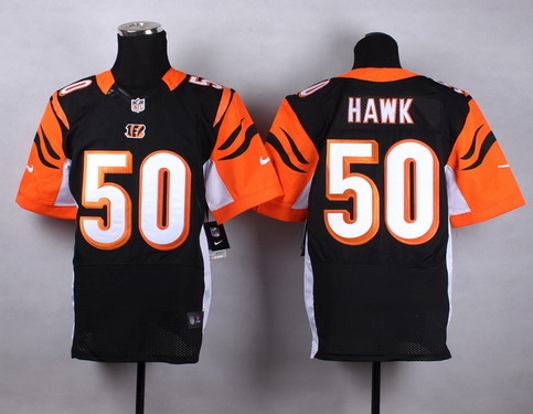 Nike Cincinnati Bengals #50 A.J. Hawk Black Elite Jersey