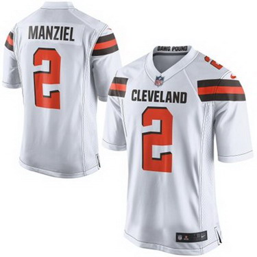 Nike Cleveland Browns #2 Johnny Manziel 2015 White Elite Jersey