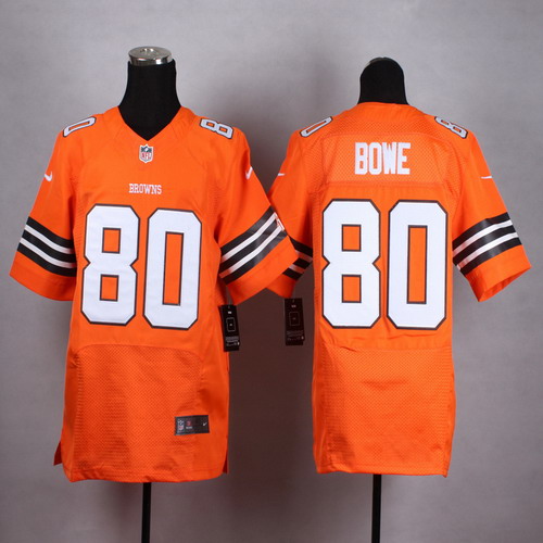 Nike Cleveland Browns #80 Dwayne Bowe Orange Elite Jersey