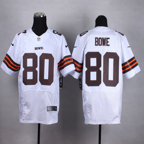 Nike Cleveland Browns #80 Dwayne Bowe White Elite Jersey