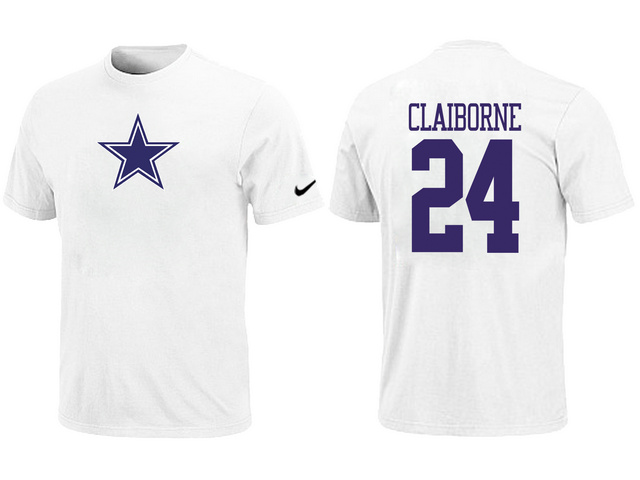 Nike Dallas Cowboys 24 CLAIBORNE Name & Number T-Shirt White
