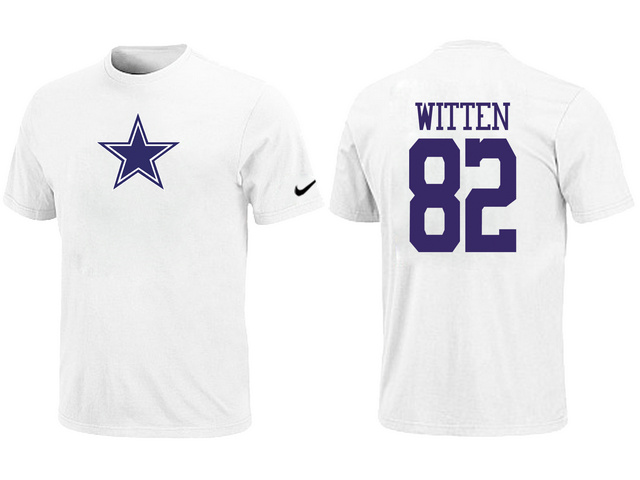 Nike Dallas Cowboys 82 WITTEN Name & Number T-Shirt White