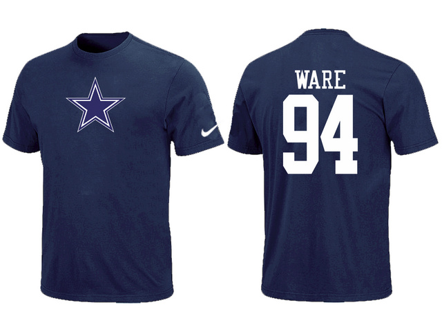 Nike Dallas Cowboys 94 WARE Name & Number T-Shirt Blue