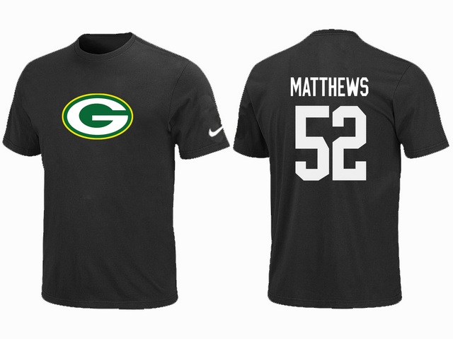 Nike Green Bay Packers 52 MATTHEWS Name & Number T-Shirt Black
