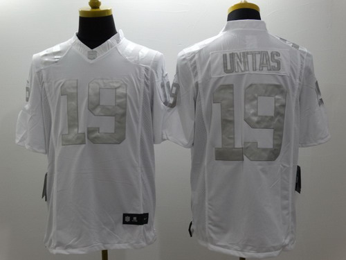 Nike Indianapolis Colts #19 Johnny Unitas Platinum White Limited Jersey