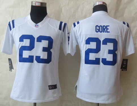 NFL Nike Indianapolis Colts #23 Frank Gore White Limited Womens Jersey