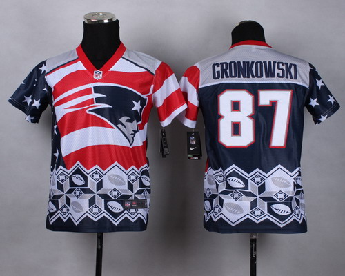 Nike New England Patriots #87 Rob Gronkowski 2015 Noble Fashion Kids Jersey