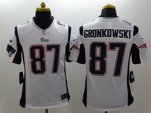 Nike New England Patriots #87 Rob Gronkowski White Limited Jersey