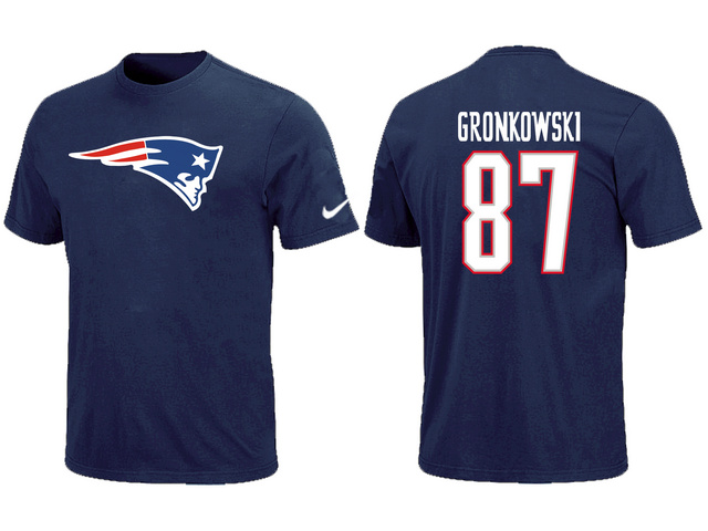 Nike New England Patriots #87 GRONKOWSKI Name & Number T-Shirt