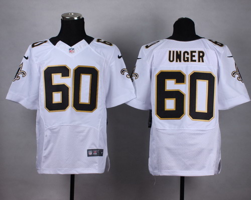 Nike New Orleans Saints #60 Max Unger White Elite Jersey