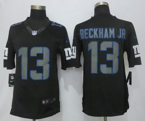 Nike New York Giants #13 Odell Beckham Jr Nike Black Impact Limited Jersey