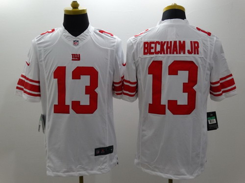 Nike New York Giants #13 Odell Beckham Jr White Limited Jersey
