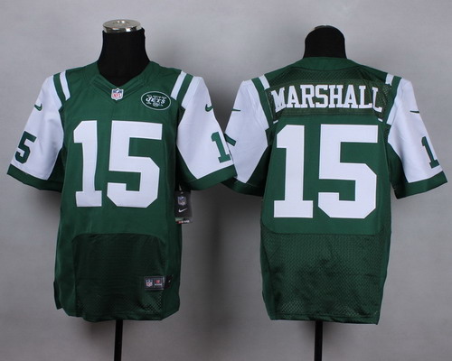 Nike New York Jets #15 Brandon Marshall Green Elite Jersey