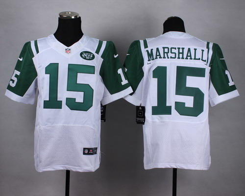 Nike New York Jets #15 Brandon Marshall White Elite Jersey