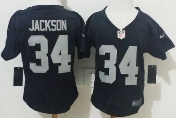 Nike Oakland Raiders #34 Bo Jackson Black Toddlers Jersey