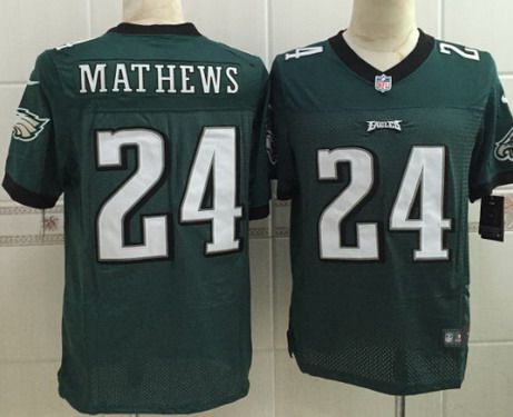 Nike Philadelphia Eagles #24 Ryan Mathews Dark Green Elite Jersey