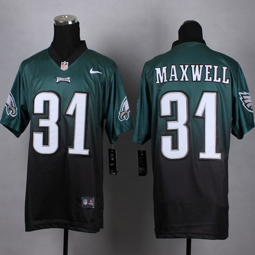 Nike Philadelphia Eagles #31 Byron Maxwell Dark Green-Black Fadeaway Elite Jersey