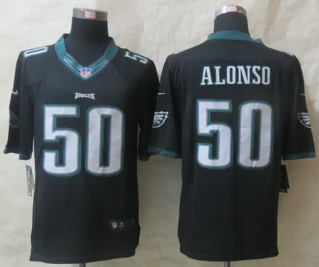 NFL Nike Philadelphia Eagles #50 Kiko Alonso Black Limited Jersey