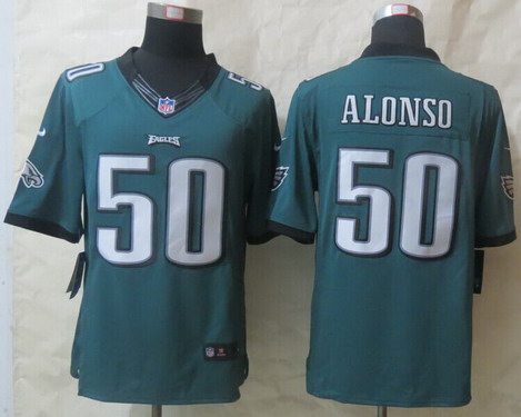 NFL Nike Philadelphia Eagles #50 Kiko Alonso Dark Green Limited Jersey