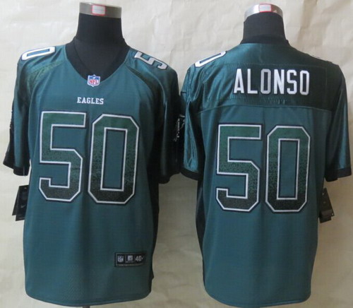 Nike Philadelphia Eagles #50 Kiko Alonso Drift Fashion Green Elite Jersey