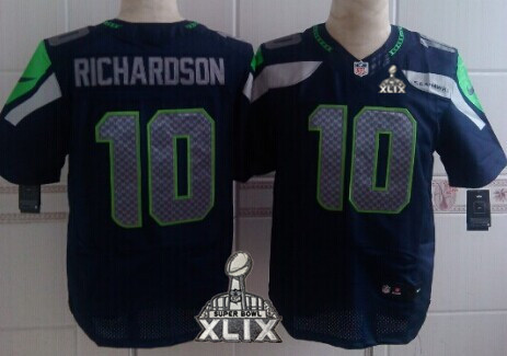 Nike Seattle Seahawks #10 Paul Richardson 2015 Super Bowl XLIX Navy Blue Elite Jersey
