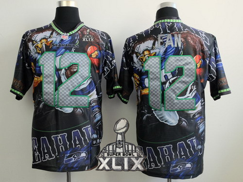 Nike Seattle Seahawks #12 Fan 2015 Super Bowl XLIX Fanatic Fashion Elite Jersey