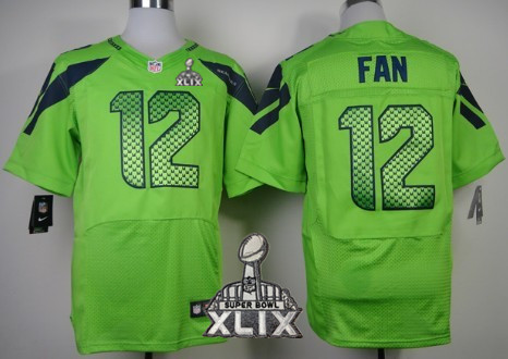 Nike Seattle Seahawks #12 Fan 2015 Super Bowl XLIX Green Elite Jersey