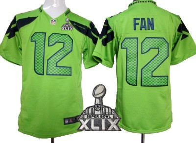 Nike Seattle Seahawks #12 Fan 2015 Super Bowl XLIX Green Game Jersey
