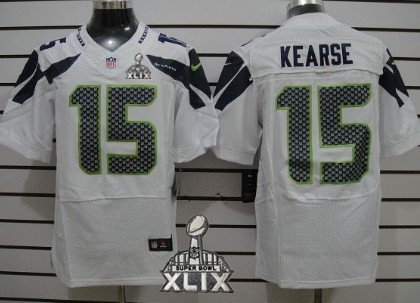 Nike Seattle Seahawks #15 Jermaine Kearse 2015 Super Bowl XLIX White Elite Jersey