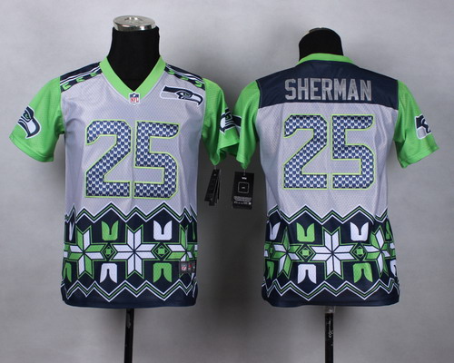 Nike Seattle Seahawks #25 Richard Sherman 2015 Noble Fashion Kids Jersey
