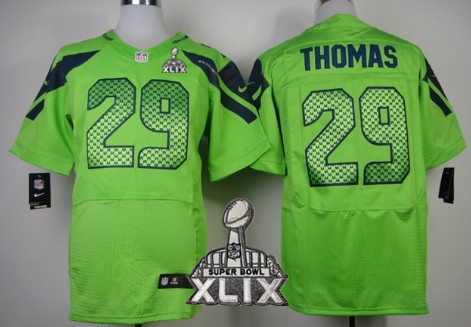 Nike Seattle Seahawks #29 Earl Thomas 2015 Super Bowl XLIX Green Elite Jersey