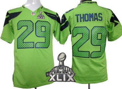 Nike Seattle Seahawks #29 Earl Thomas 2015 Super Bowl XLIX Green Game Jersey