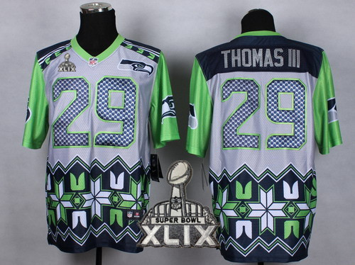 Nike Seattle Seahawks #29 Earl Thomas III 2015 Super Bowl XLIX 2015 Noble Fashion Elite Jersey