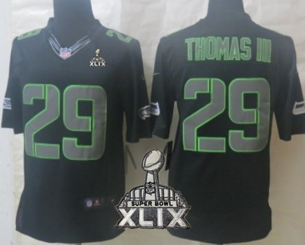 Nike Seattle Seahawks #29 Earl Thomas III 2015 Super Bowl XLIX Black Impact Limited Jersey
