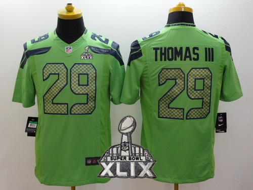Nike Seattle Seahawks #29 Earl Thomas III 2015 Super Bowl XLIX Green Limited Jersey