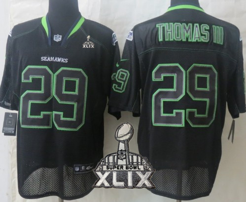 Nike Seattle Seahawks #29 Earl Thomas III 2015 Super Bowl XLIX Lights Out Black Elite Jersey