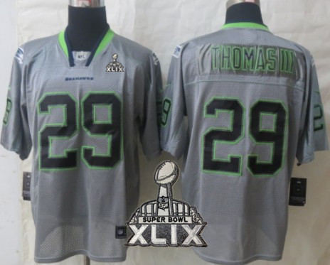 Nike Seattle Seahawks #29 Earl Thomas III 2015 Super Bowl XLIX Lights Out Gray Elite Jersey